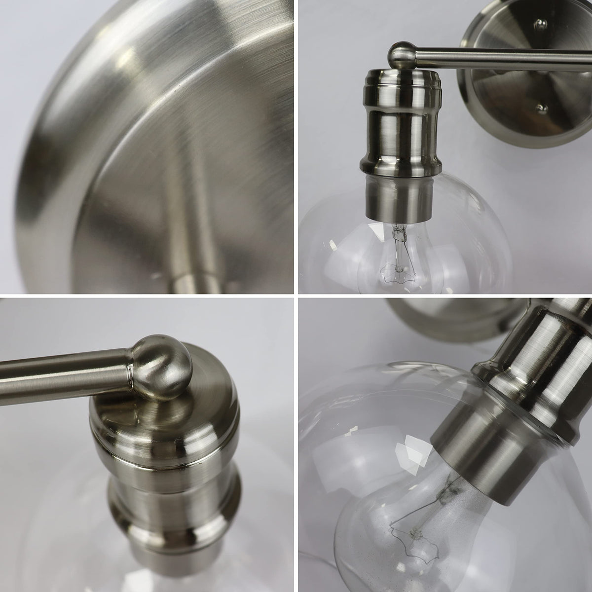 Chloe Lighting OXA 2 Light Vanity Bath Light 14in Wide Brushed Nickel Glass CH6S001BN14-BL2