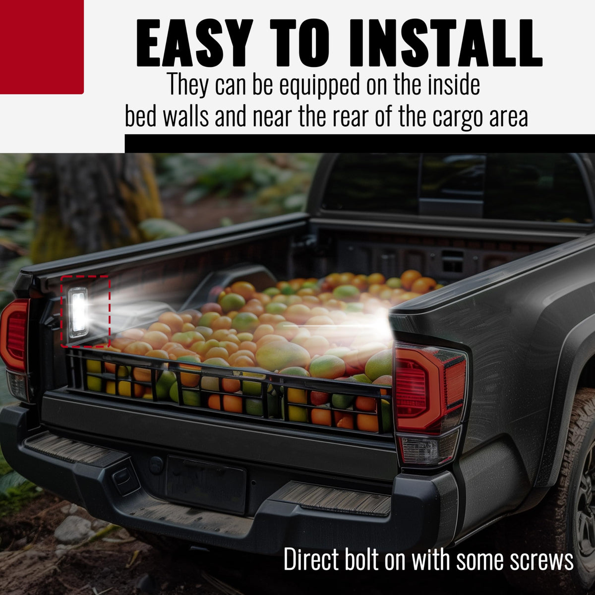 KUAFU LED Bed Lighting Kit for 2020-2023 Toyota Tacoma, Clear Lens, Plastic, Model GO-2277