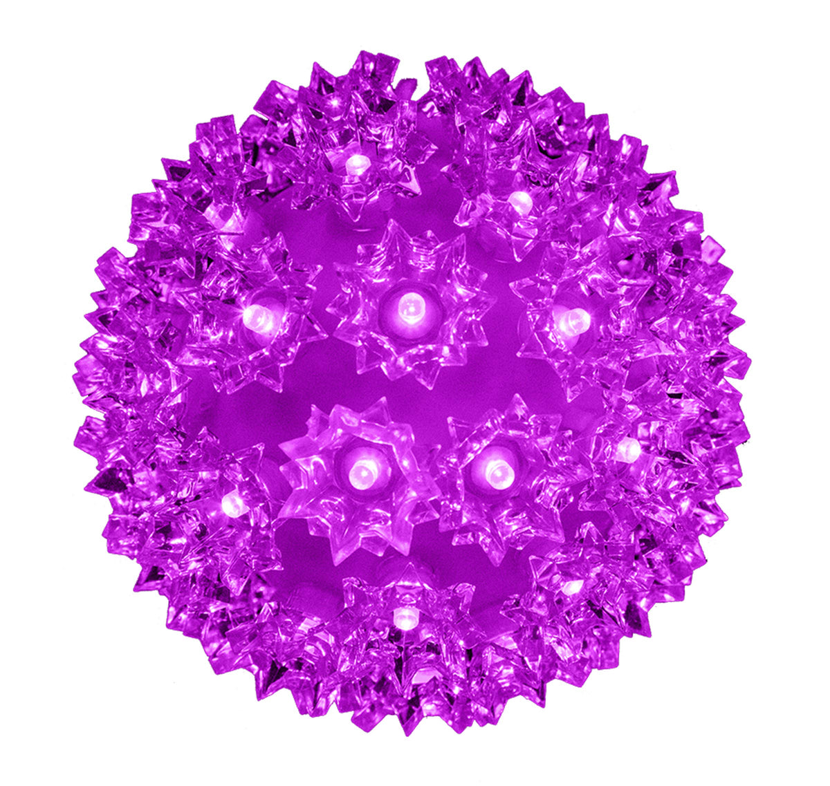 Queens of Christmas Light Sphere, 50 5mm LEDs with Strobes, 6in Purple, Model S-50SPH-PUST-06, Plastic
