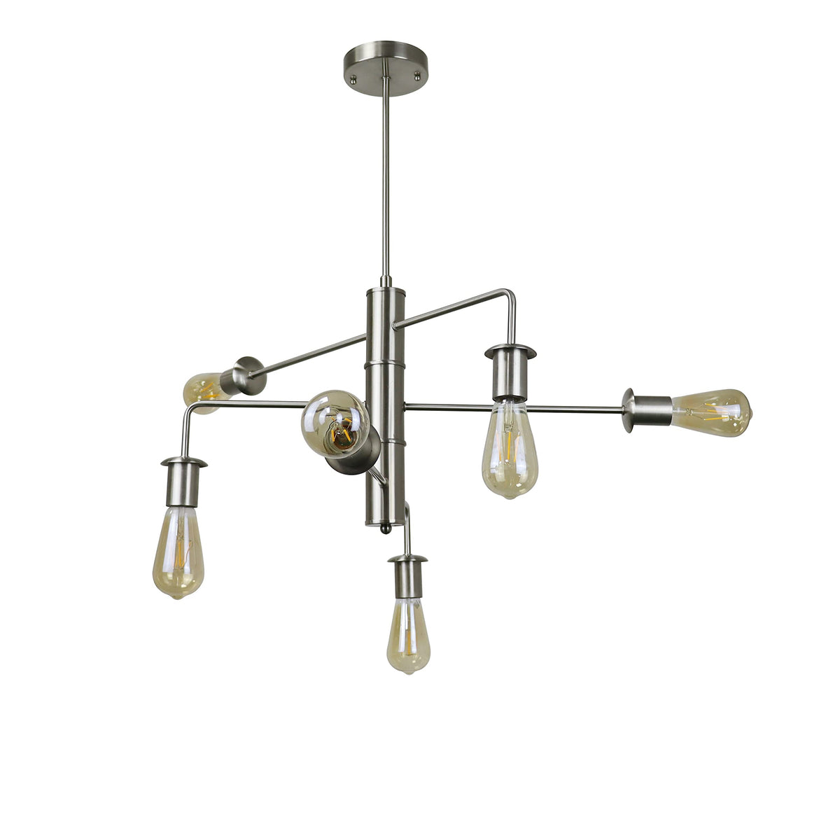 Chloe Lighting 6 Light Large Pendant Brushed Nickel Metal 23in Wide Model CH6S805BN23-DP6