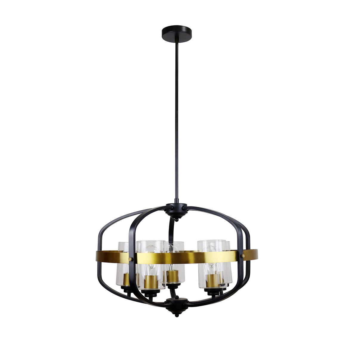 Chloe Lighting Pendant Light, 5 Light, Metal, Two Toned, 24in Wide, Model CH6R802TT24-UP5