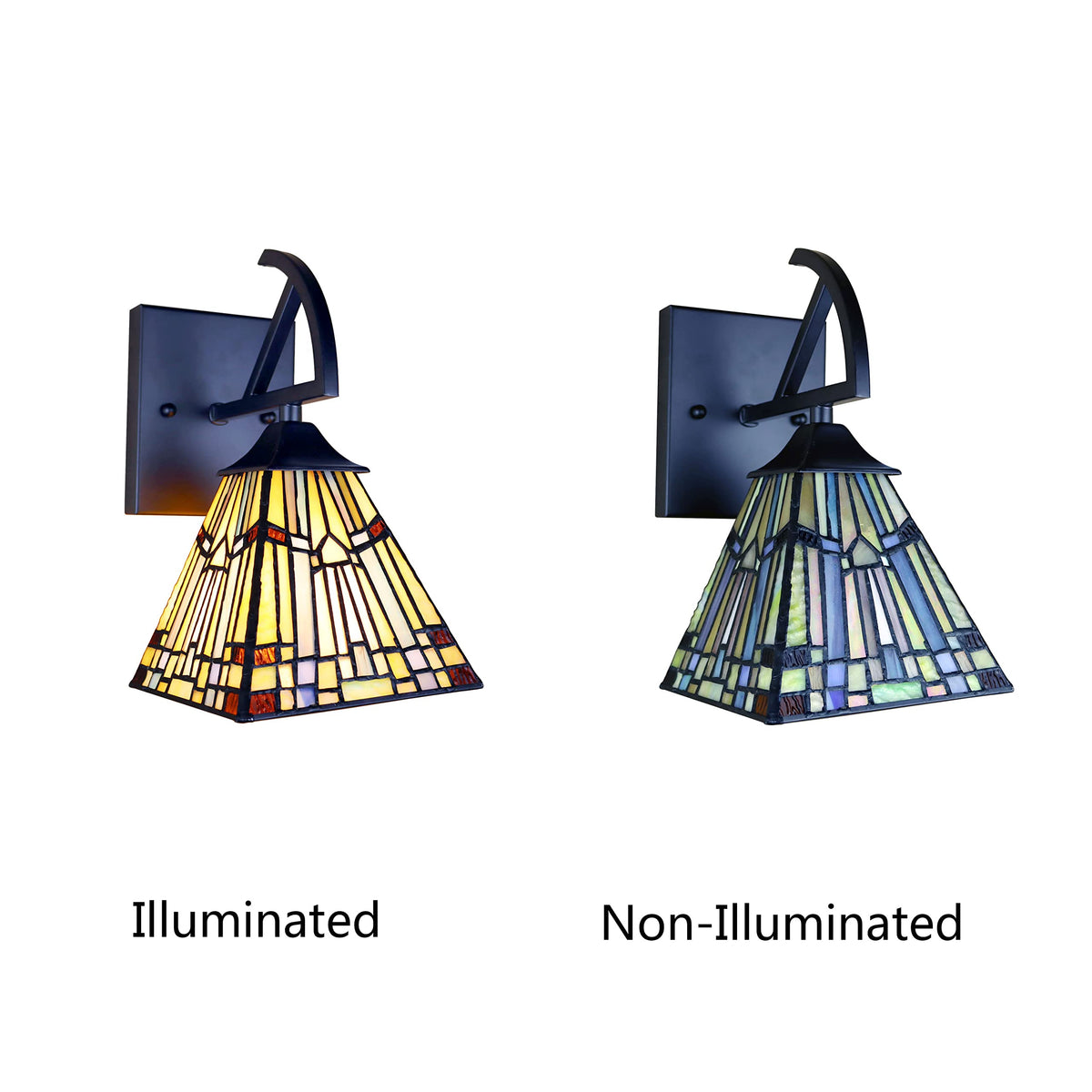 Chloe Lighting Kinsey Mission Wall Sconce, 1 Light, Blackish Bronze, Multicolor, 6in Wide, Model CH33293MS06-WS1