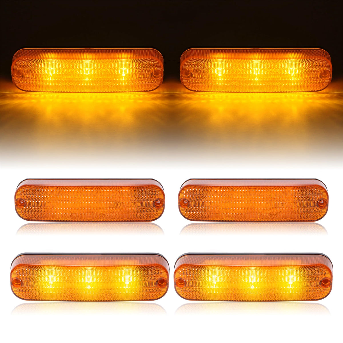 HECASA LED Flashing Amber Cab Light AR60250 for John Deere Tractor, 4Pcs, Plastic